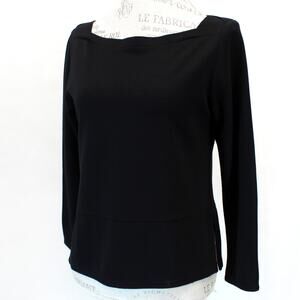 Diana Slavin Boat Neck Top Pullover Long Sleeve Casual Style Minimalist Small